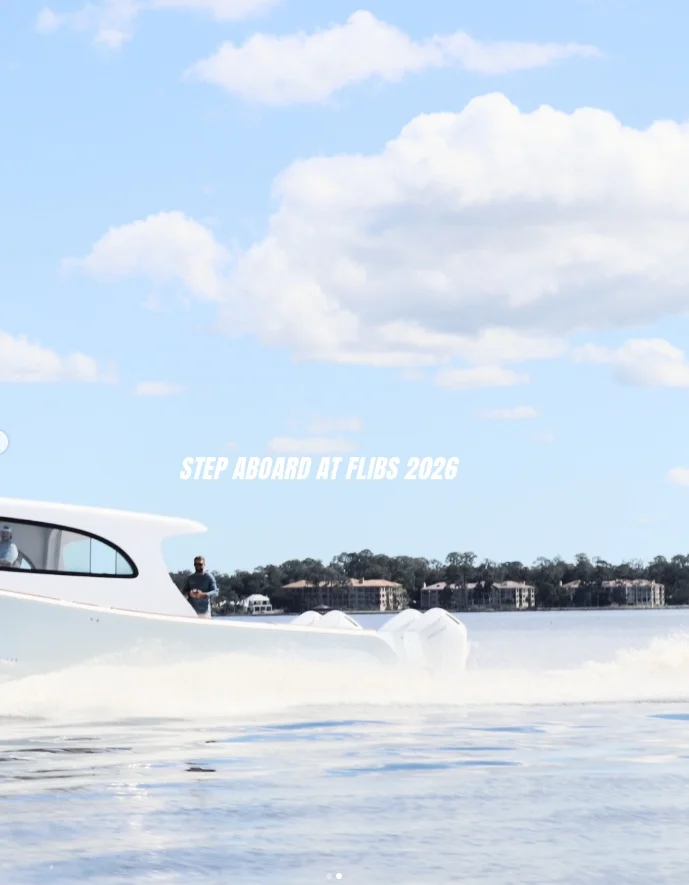 Front Runner 55 Catamaran aerial view